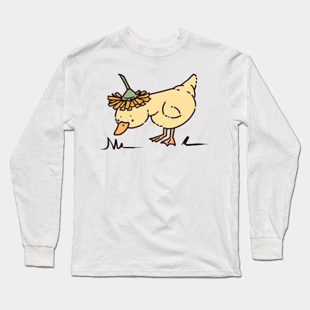 Little Dandelion Duck Long Sleeve T-Shirt by Sketchyleigh